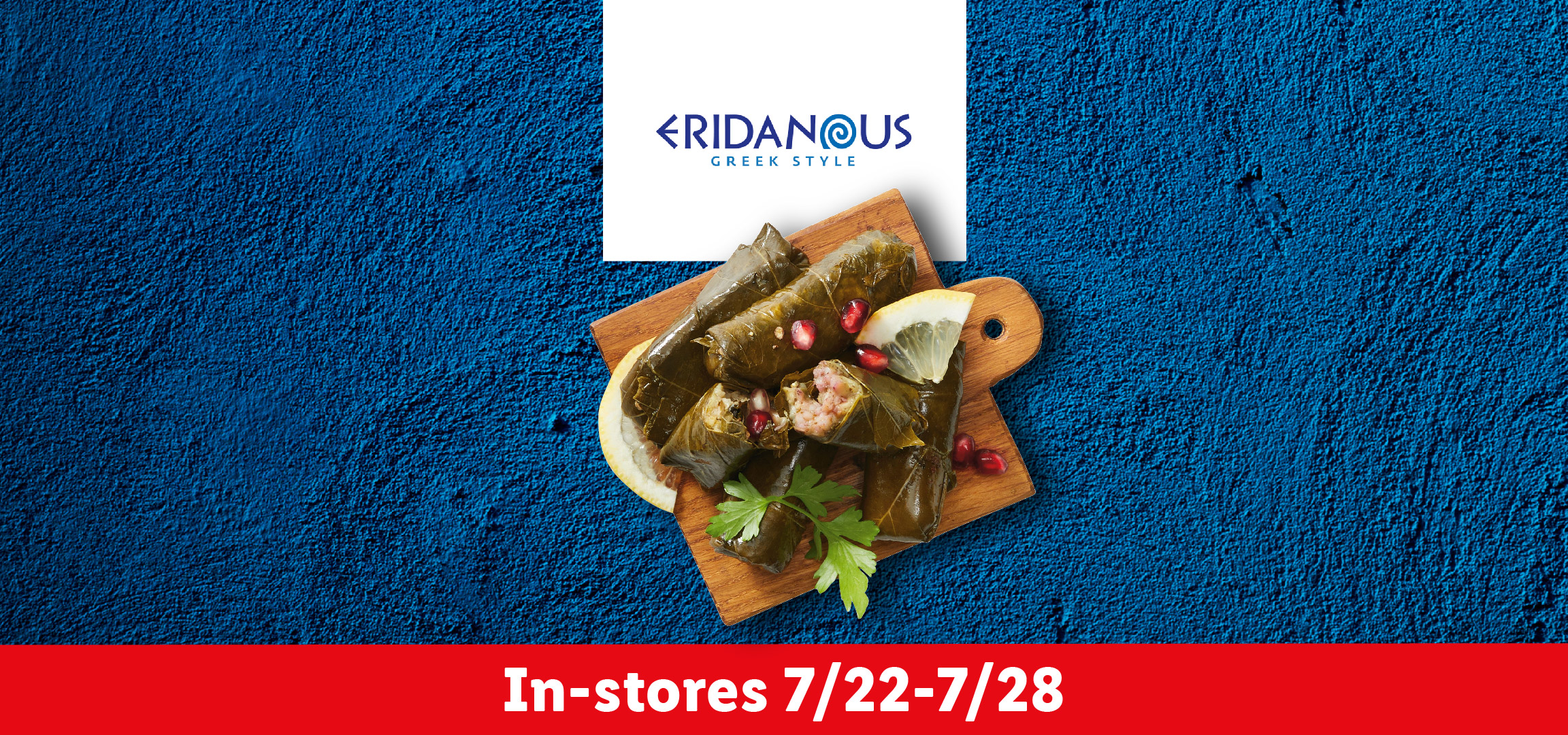 Divine Greek Cuisine: Dolmades, feta, olives, and carrots on a blue background.