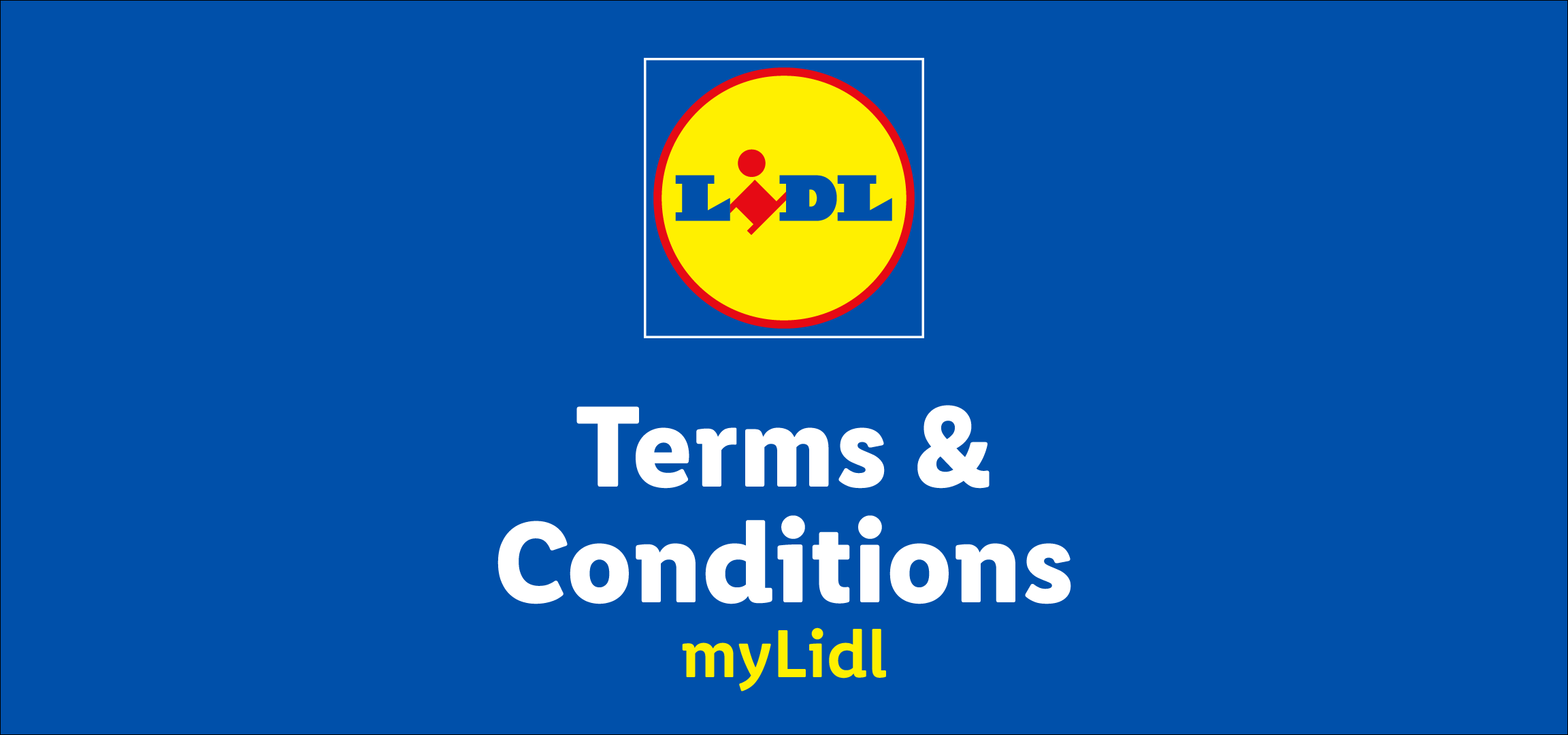 Terms & Conditions for myLidl, displayed on a blue background with the company logo.